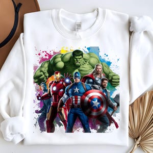 Cartoon Characters PNG | Movie Characters Png Design | Funny Superheroes Sublimation Png | Colorful Heroic Crew Pullover | Digital Download