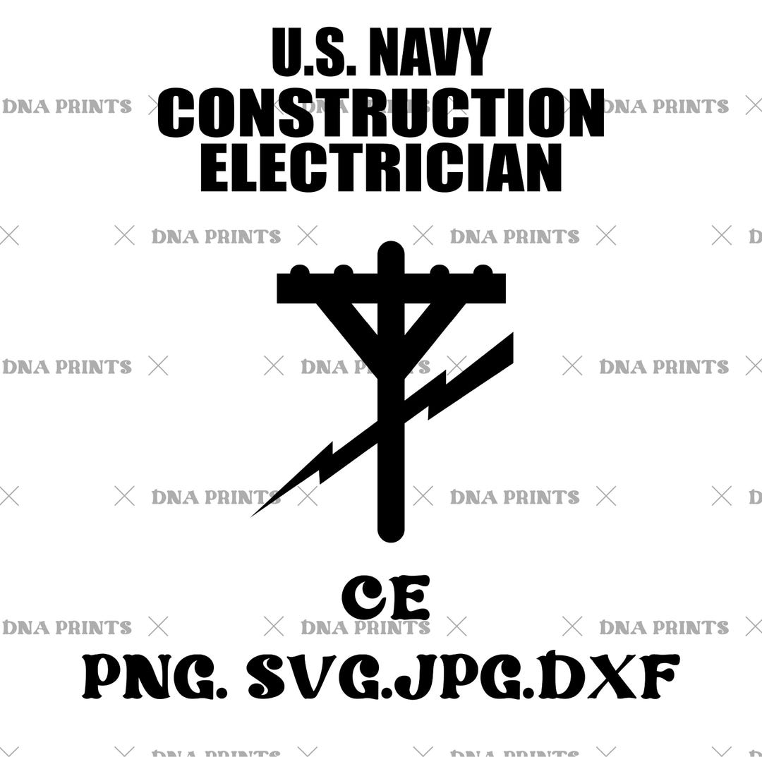 US Navy Construction Electrician Insignia PNG, Svg, Dfx File, CE