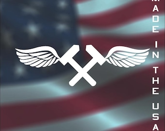 Calcomanía AM de Mecánico Estructural de Aviación de la Marina de los EE. UU. para auto, camioneta, ventana, computadora portátil o pared