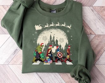 Superhero Christmas Sweatshirt,Avengers Team Sweatshirt,Marvel Avengers Characters Sweatshirt,Avengers Sweatshirt,Xmas Party Sweatshirt