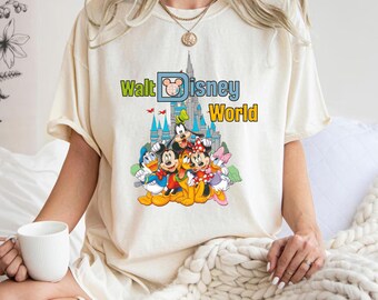 Comfort Color Retro Walt Disneyworld T-Shirt,Mickey And Friends T-Shirt,Disney 2025 Trip,Family Vacation T-Shirt,Walt Disney T-Shirt