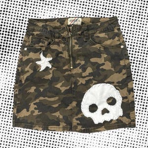 skull bones and stars patchwork skirts