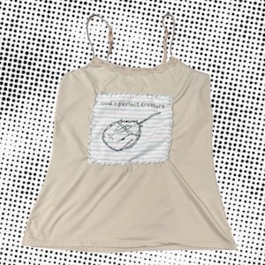 Horseshoe Crab Patch Tank Top: Upcycled patchwork Camisole