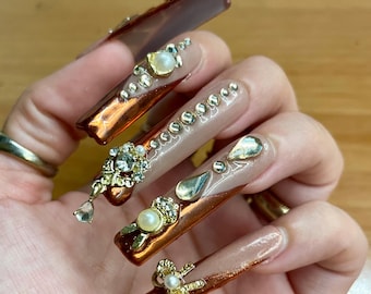 Astronaut Chrome Gel X Press On Nails