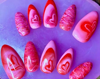 Valentine’s Day Gel X Press On Nails