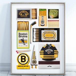 Boston Bruins Digital Print | Vintage Sports Art | Printable Wall Decor
