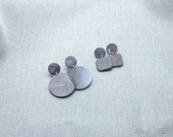 MARBLE stud earrings, large and small | Polymer | Earring | Colorful | Jewelry | Minimalist | Hypoallergenic | Lightweight