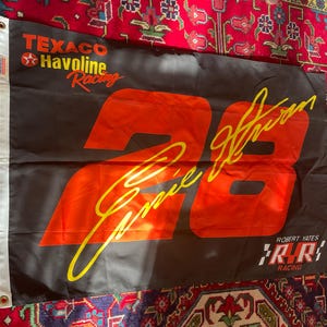 Vintage Made in U.S.A Nascar flag #28 Ernie Irvin Texaco Havoline Bar Mancave Decor