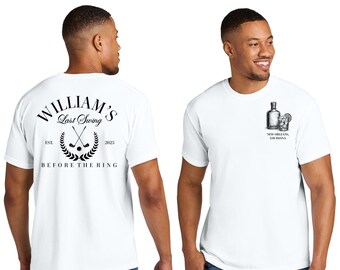 Custom Bachelor Party Shirt, Last Swing Before The Ring Shirt, Golf Bachelor Party Shirt, Personalized Bachelorette Gift, Groom Party Shirt