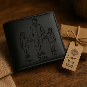 Personalisierte Geldbörsen für Männer, Fotobrieftasche für Papa, Benutzerdefinierte Papa Brieftasche mit Fotogravur, Geschenk für Papa / Opa, Vatertagsgeschenk, Bildbrieftasche