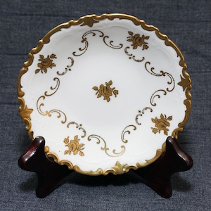 Fine China Made in Germany Collector Plate Gold Rose Design