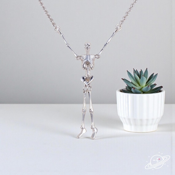 Skeleton Bones Necklace, Celestial Silver Gold Ne… - image 2