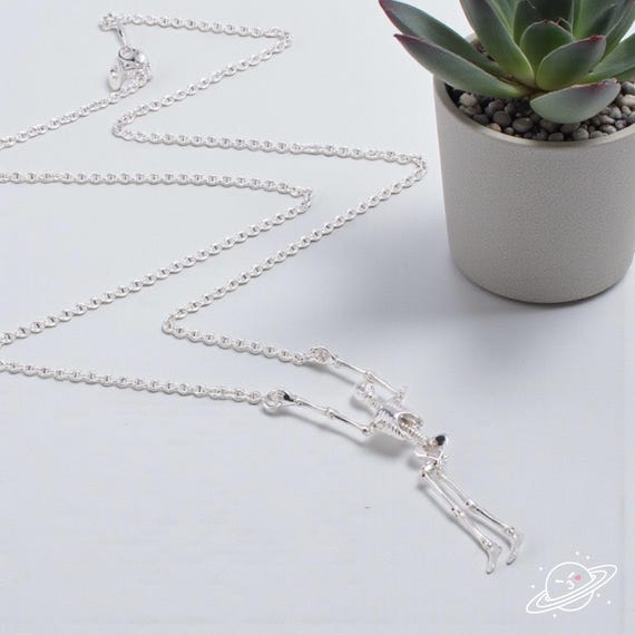 Skeleton Bones Necklace, Celestial Silver Gold Ne… - image 3