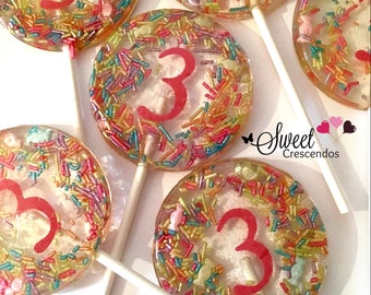 Candy Confetti Milestone Lollipops- Hard Candy Lollipops-Birthday- Kidsparty- Party Favors- Candy buffet- Lollipops- Babyshower