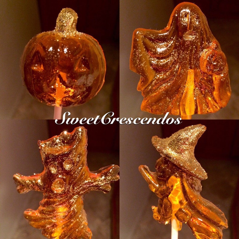 Halloween Lollipops Old Fashioned Hard Candy Ghost Witches Flying Broom Pumpinks Halloween Candy image 1