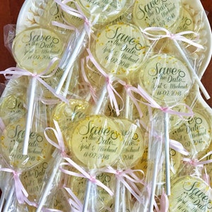 Wedding Lollipop Hard Candy Lollipop-Candy Wedding Favors Bridal Shower Party Favors Birthday Favors Save the Date Personalized image 5