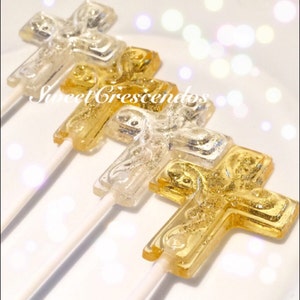 CROSS lollipop Baptisms Lollipops, Christening Lollipops Communion Lollipops Hard Candy Lollipops Religious image 1