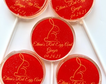 Red Egg and Ginger Lollipops-Hard Candy -Lollipops-Birthday-Celebration-Red egg and ginger-Party- Favors- gifts- Candy- Chinese Tradition