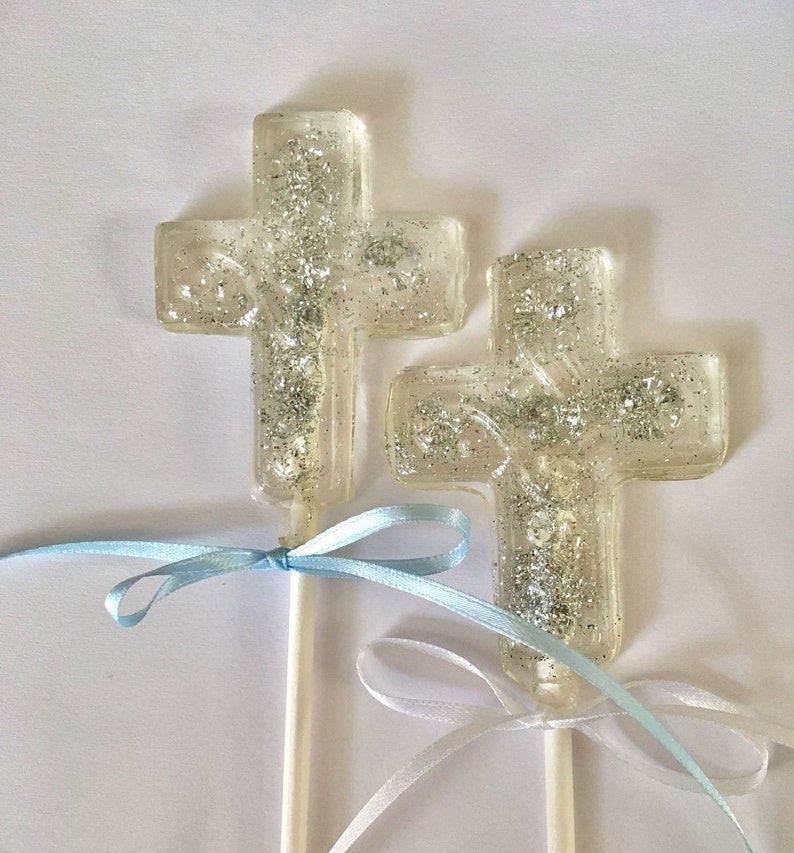 CROSS lollipop Baptisms Lollipops, Christening Lollipops Communion Lollipops Hard Candy Lollipops Religious image 4