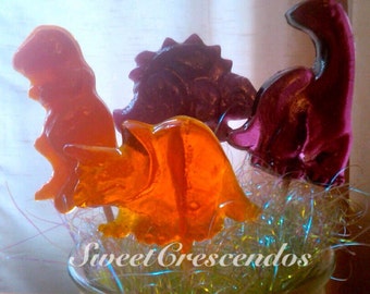 DINOSAUR Lollipops- Hard Candy Lollipops-Dinosaur Birthday Party- Kids Party Favors- Dinosaur Party Favors