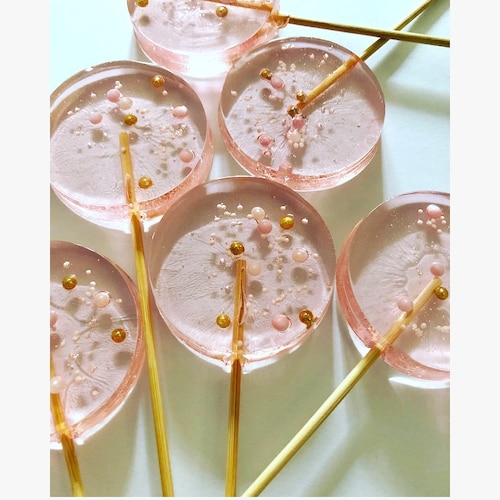 Blush Pink Lollipops Hard Candy Lollipops Etsy