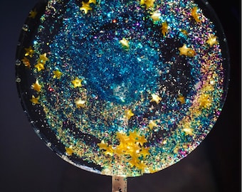 Galaxy Lollipops- Birthday- Hard Candy Lollipops- Wedding favors- Bridal Shower Favors- Starry Night- Night Sky- Party Favors -Galaxy l