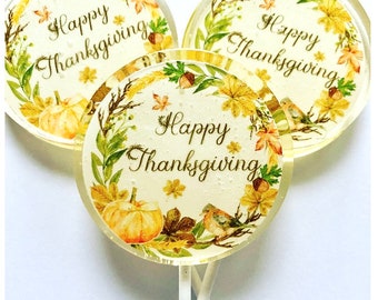 Thanksgiving wreath lollipops- Hard Candy- -Thanksgiving- Holidays- Harvest -Wreath- Fall-Autumn