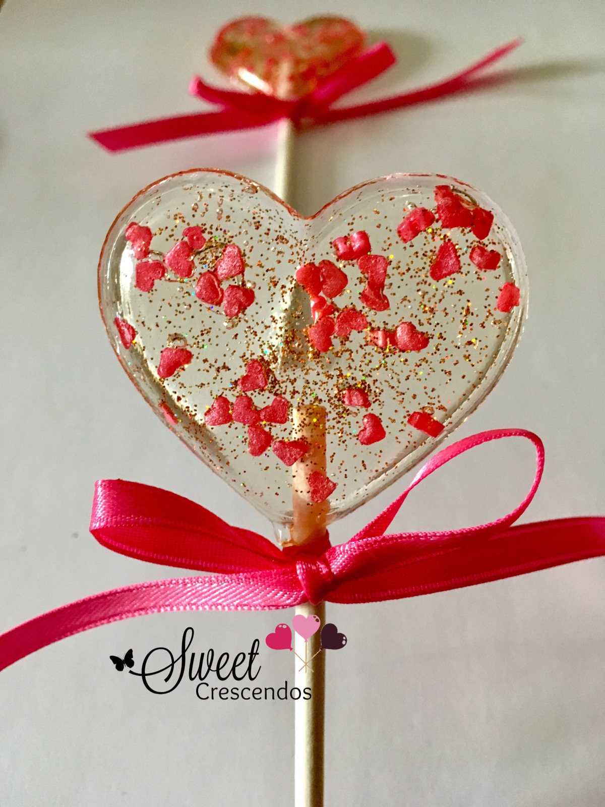 Floating hearts lollipops hard candy lollipops valentines  etsy