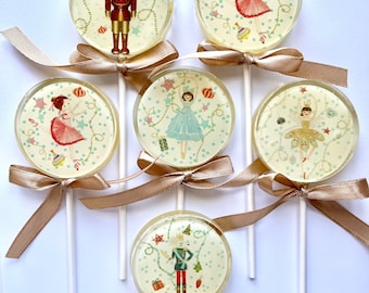 Sugar Plum Fairy Lollipops, Ballerina Party Favors (Set of 10)