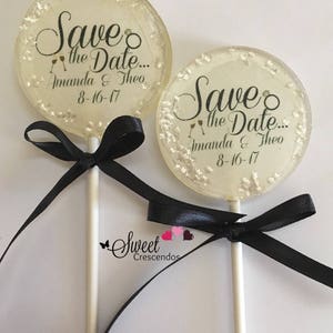 Wedding Lollipop Hard Candy Lollipop-Candy Wedding Favors Bridal Shower Party Favors Birthday Favors Save the Date Personalized image 2