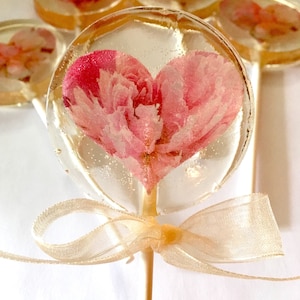 Heart Peonies-Hard Candy Lollipops- Mother'sDay-Spring- Bridal Shower- Babyshower-Birthday-Wedding-Spring-Tea Party