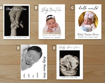 Photo Magnet Baby Announcement Personalized Invitation Date Announcements