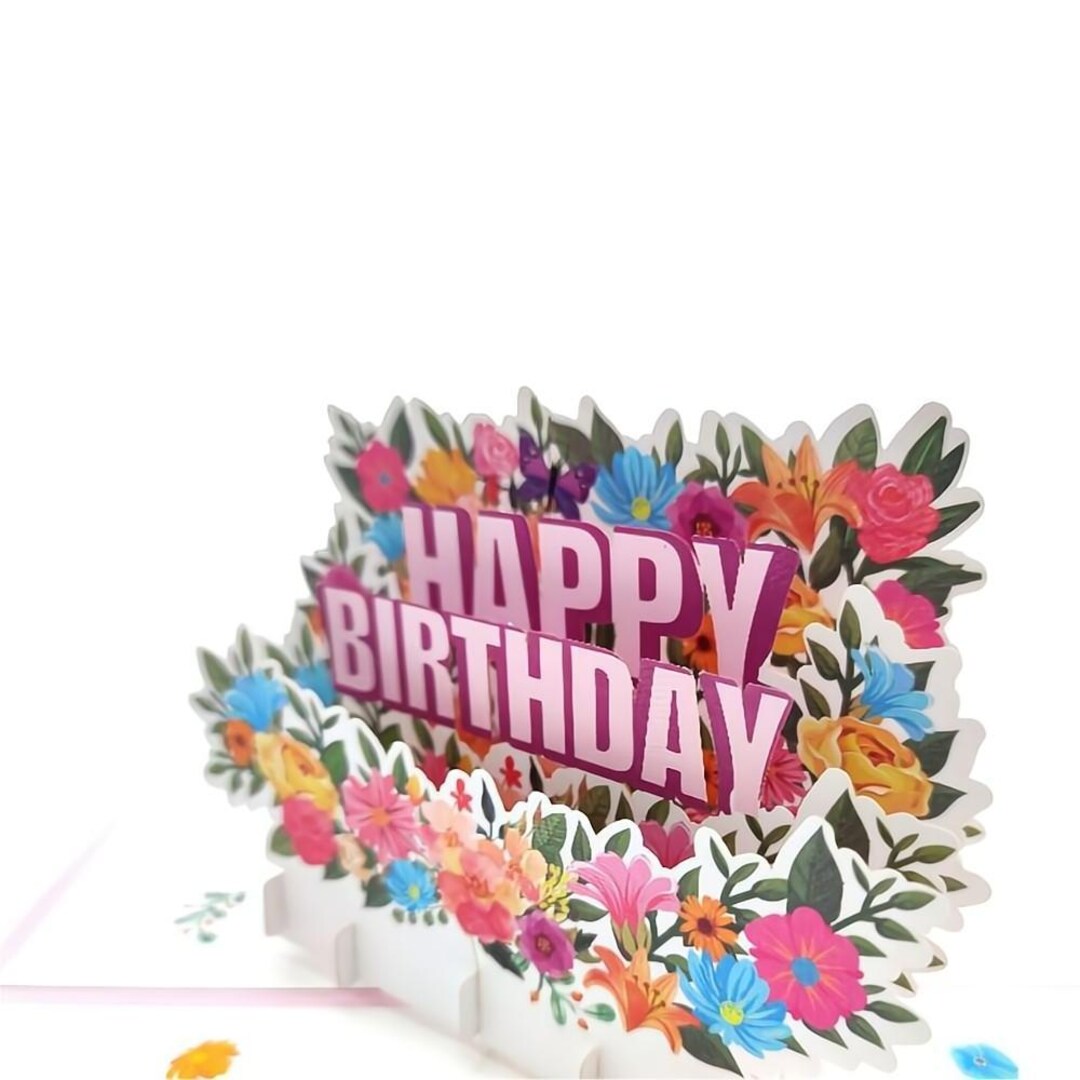 SVG: 3D/ 'pop Up' Flower Birthday Card Digital Download. Happy Birthday. Pop Up Card. Pop Up Flowers. 3D Butterfly. SVG/PNG - Canada