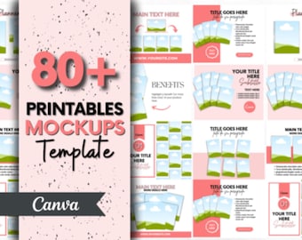 Más de 80 plantillas de maquetas de Canva para imprimibles de Etsy (descarga digital)