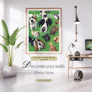 The New Yorker Print Vintage New Yorker Dog Park Magazine Cover The New Yorker Poster Trendy Printable Wall Art Downloadable DIGITAL Prints