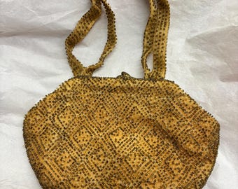 Vintage Gold Beaded Handbag