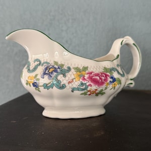 Royal Doulton Floradora Green 1981 Gravy Boat English Fine China