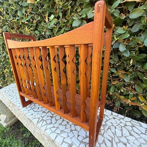 Arthur Umanoff Walnut Magazine Rack Mid Century