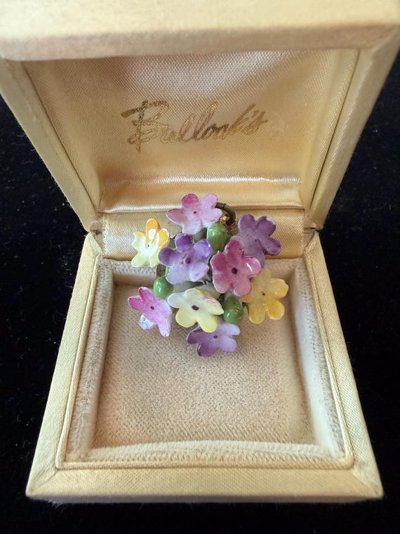 Vintage Bone China Floral Pendant, Cara China Staffordshire Made England