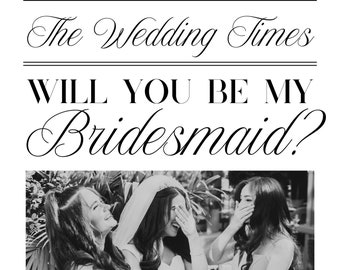 Bridesmaid Proposal, Newspaper Style, Custom Bridesmaid Invitation 2025