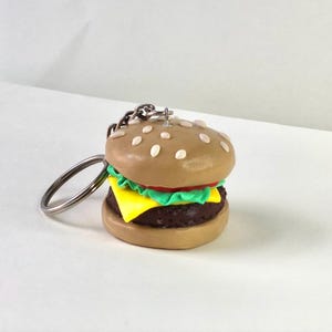 Cheese Burger Keychain- polymer clay