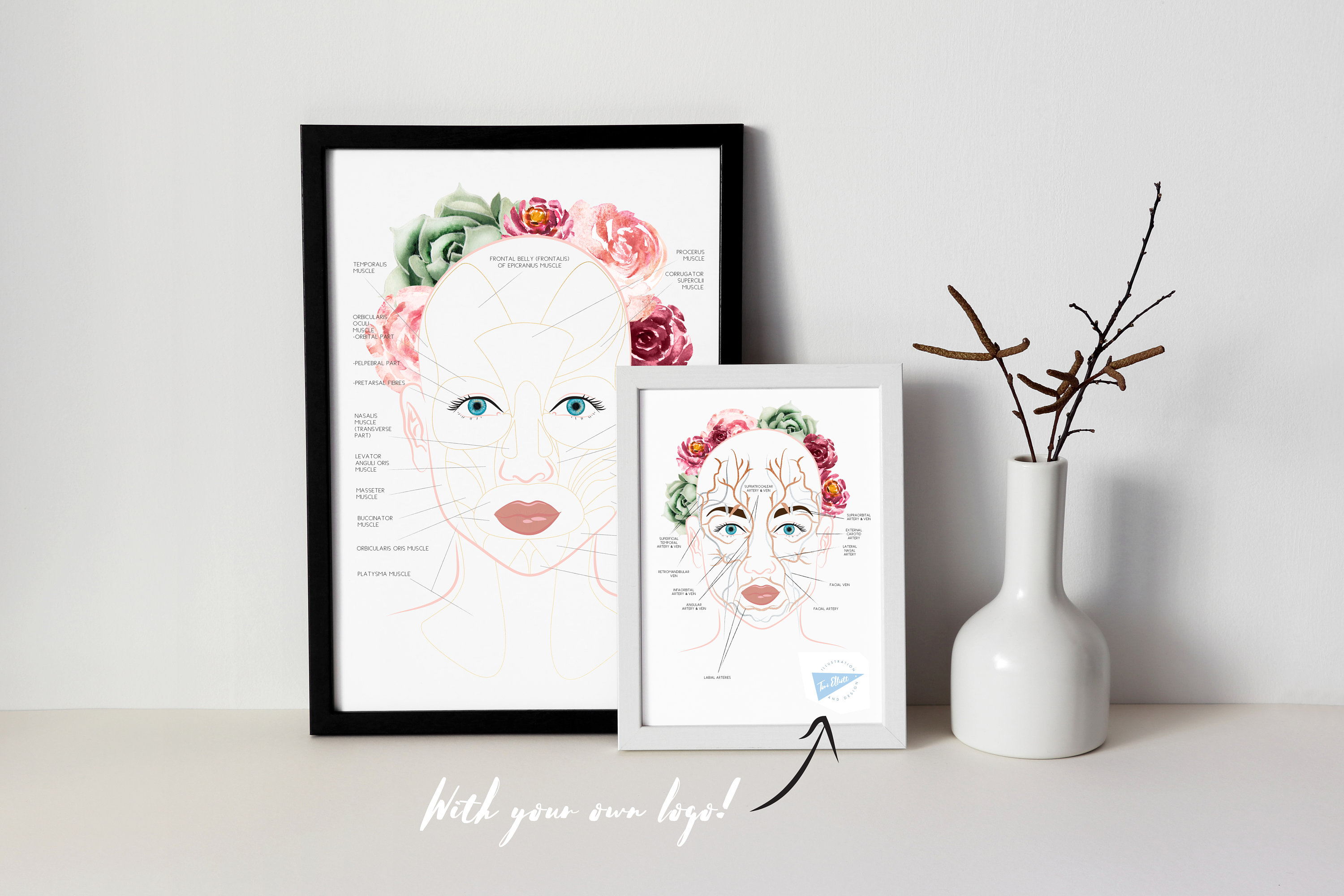 Aesthetics Clinic posters Facial muscles with your branding Etsy
