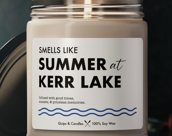 Kerr Lake Candle - "Smells Like Summer at Kerr Lake" - Lake House Gift / Home Decor, Kerr Lake North Carolina