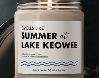 Lake Keowee Candle - &quot;Smells Like Summer at Lake Keowee&quot; - Lake House Gift / Home Decor, Lake Keowee South Carolina