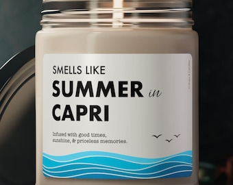 Capri Candle - Smells Like Summer in Capri - Coastal Home Decor / Travel Gift - Capri, Italy