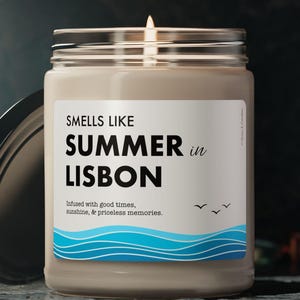 Lisbon Candle - Smells Like Summer in Lisbon - Coastal Home Decor / Travel Gift - Lisbon, Portugal