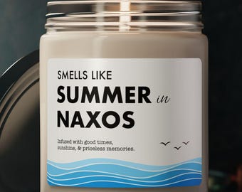 Naxos Kerze - Riecht nach Sommer in Naxos - Island Home Decor / Reisegeschenk - Naxos, Griechenland