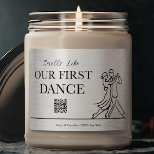 Wedding Song QR Candle - 20th Anniversary Gift - Hear Your First Dance Song, Platinum Anniversary Gift For Him / For Her - 20 Year Gift