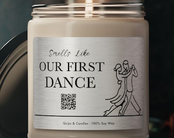 Wedding Song QR Candle - 20th Anniversary Gift - Hear Your First Dance Song, Platinum Anniversary Gift For Him / For Her - 20 Year Gift