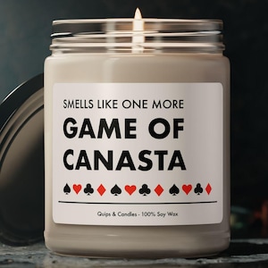 Prezent Canasta - Pachnie jak kolejna gra w Canastę - Śmieszna świeca Canasta, prezent dla gracza Canasta / gry karcianej